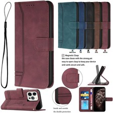 For iPhone 17 Pro Max 16 15 14 13 12 11 7 Magnetic Leather Flip Card Wallet Case