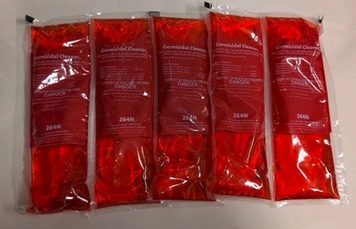 Portion Pac 264N Germicidal Cleaner Lot Of (5) 7oz Packs Makes 35 Gallons