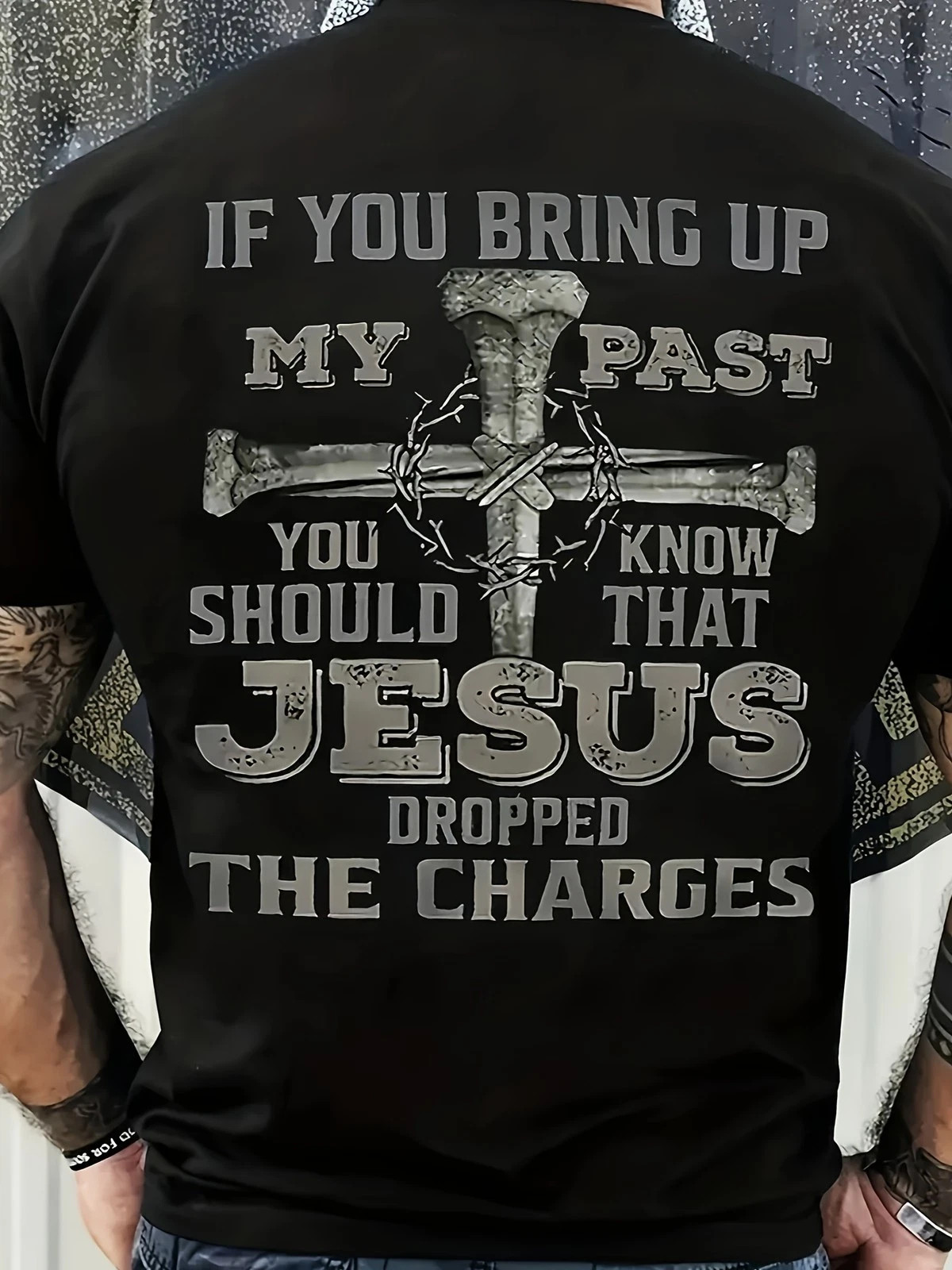 Men's Jesus Dropped The Charges Funny Christian Graphic T-Shirt Tee