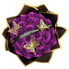 Glitter Rose Bouquet Christmas Gifts - Women Gifts for Her Birthday Purple