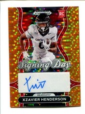 2025 Panini Prizm Draft Orange Pulsar Prizm SD-XHN Xzavier Henderson /75 🏈 Auto
