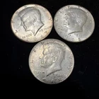 Lot of  3 - 1967, 1968-D, 1969-D Kennedy Half dollars    -  40% silver B