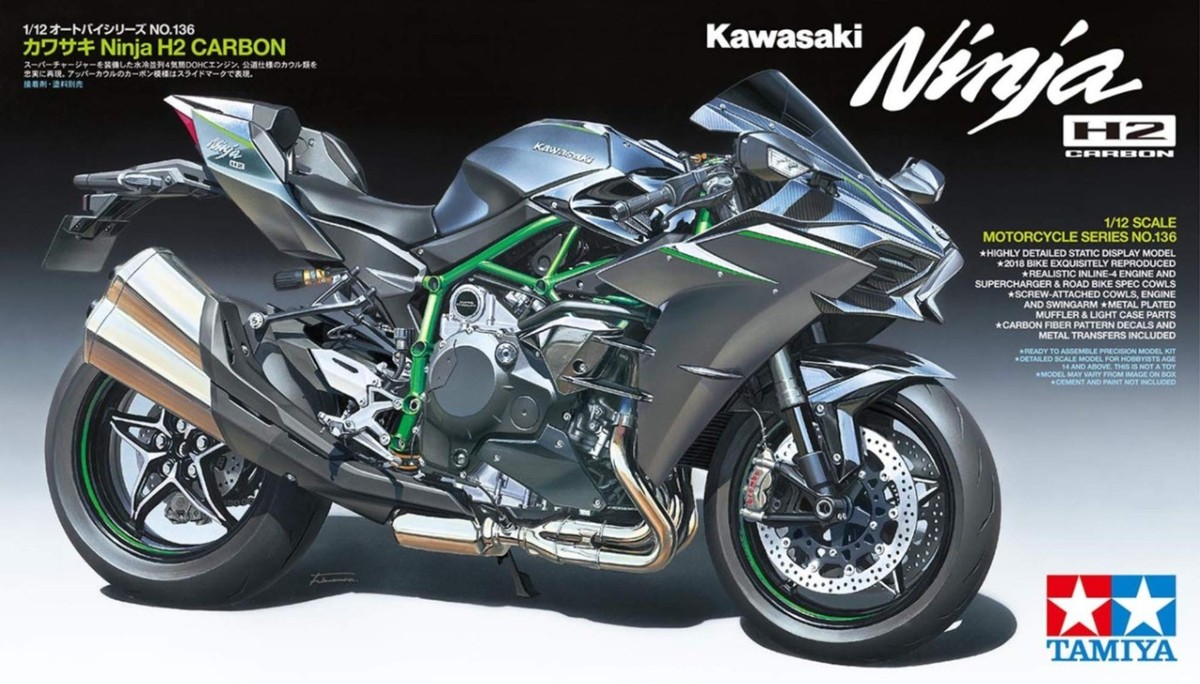 Tamiya 1/12 Kawasaki Ninja H2 Carbon Motorcycle Model Kit