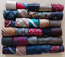 Lot of 30 Men's 100 Polyester Neckties for Crafting Quilting Patchwork Wearable