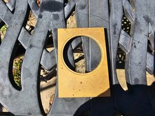 Antike franz&ouml;sische Kutschenuhr Zifferblatt VERGOLDET MESSING MASK f&uuml;r rundes Zifferblatt