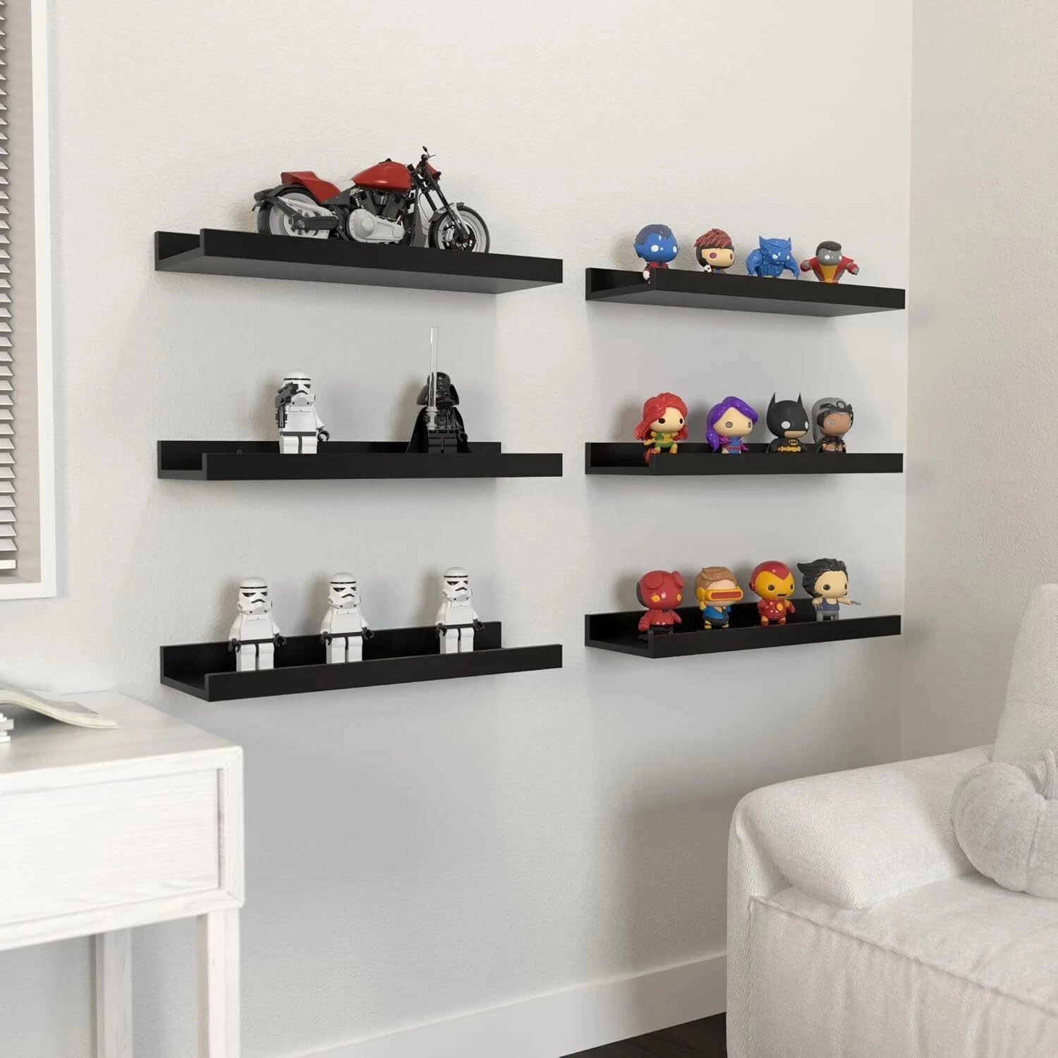 6 Pack Floating Wall Shelves, Display Shelves for Home Decoration Splattertide
Opens in a new window