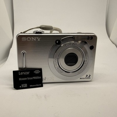 Sony Cyber-shot DSC-W55 7.2MP Digital Camera - Silver w/ 1GB Memory Stick