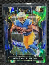 2025 Panini Select - Concourse Omarion Hampton #2 Black & Green Shock Prizm (RC)
