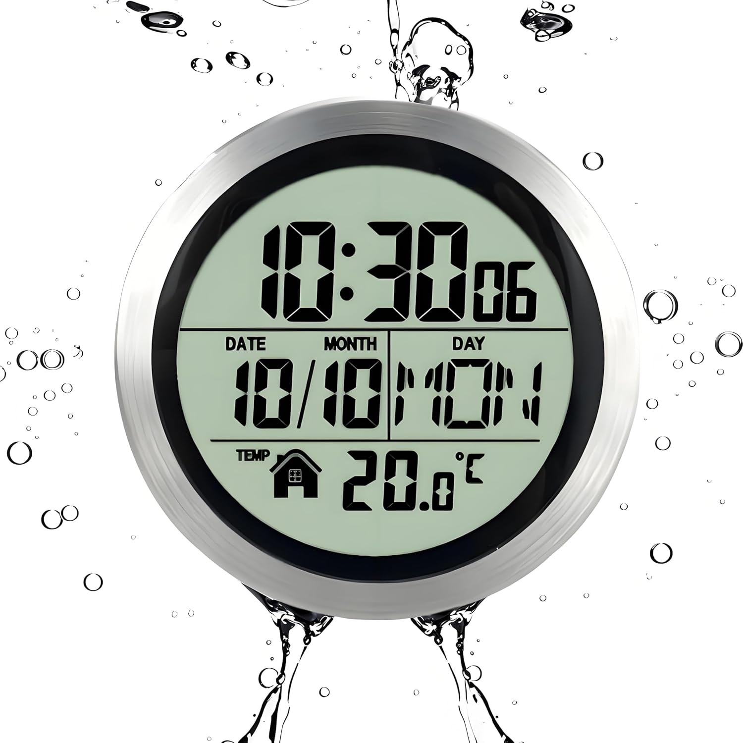 Modern Waterproof Shower Clock mit Non-Ticking, Powered by 5 Batteries 4