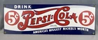 Vintage Ande Rooney 5 Cents PEPSI-COLA Porcelain Sign 18"W x 6"H 1991