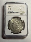 1883 S Morgan Silver Dollar NGC XF45 Looks AU Superb Example
