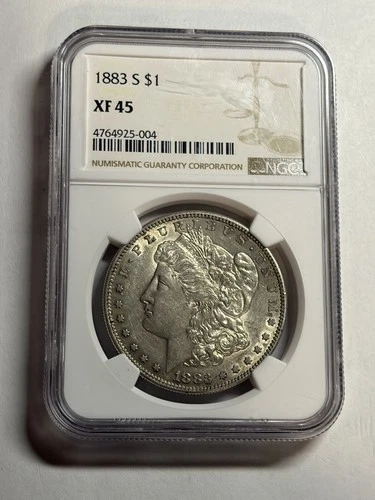 1883 S Morgan Silver Dollar NGC XF45 Looks AU Superb Example