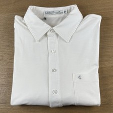 Criquet Men's Performance Top Shelf Players Polo Shirt Size Medium M Solid White