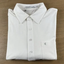 Criquet Men's Performance Top Shelf Players Polo Shirt Size Medium M Solid White
