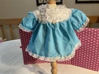 VTG. COLECO/CABBAGE PATCH TEAL DRESS WITH LACE RUFFLE TRIM, NO BLOOMERS, OK