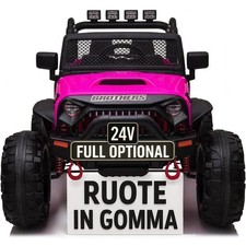 Auto Macchina Elettrica Fuoristrada Big Adventure 24V Rosa per Bambini 2 Posti F
