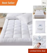 Queen Size Mattress Pad Pillow Top Cotton Cooling Mattress Topper 8-21" Deep ...