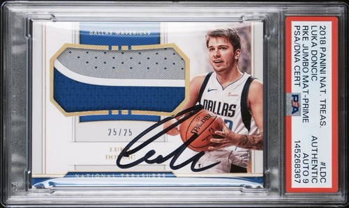 2018 National Treasures Luka Doncic Rookie Patch Auto RPA /25 PSA 9 Lakers