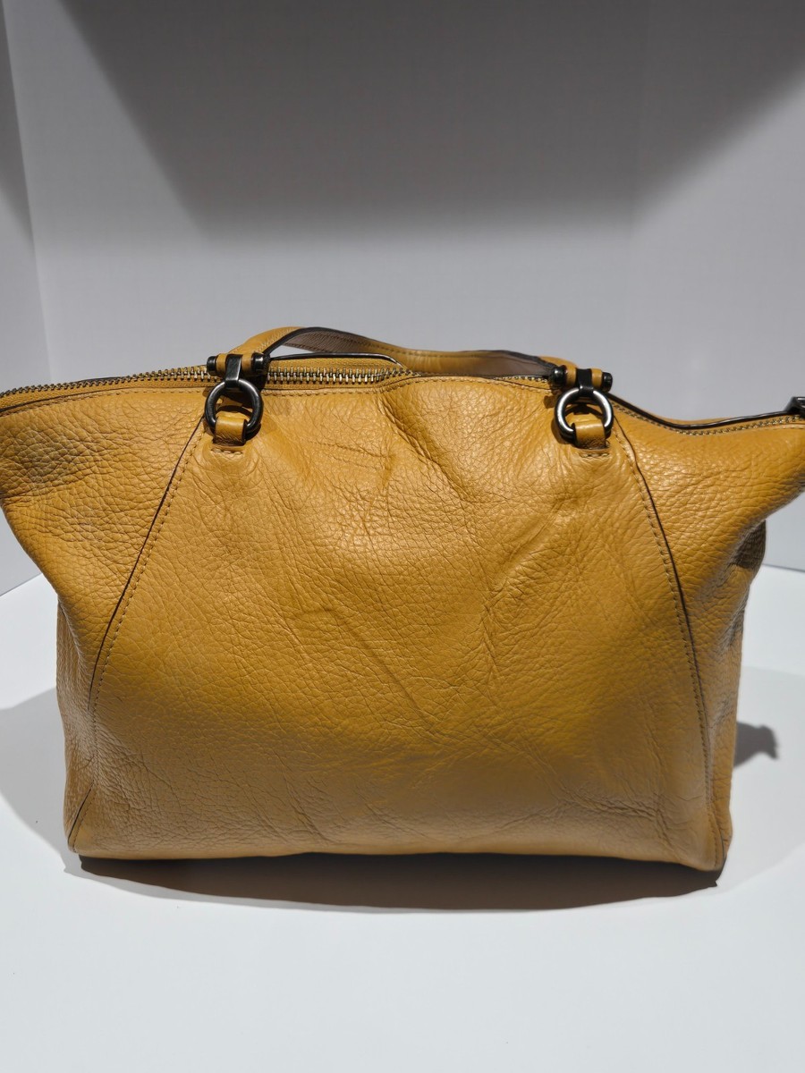 Coach Prairie Satchel 37779 Pebbled Leather Sunflower Yellow