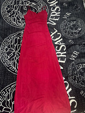 Red Sweetheart Neck Strappy Sleeveless Maxi Dress Long Womens Size S