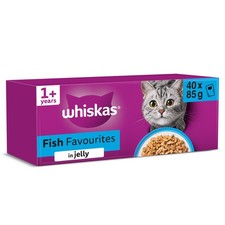 WHISKAS Adult Wet Cat Food in Jelly 40x85g Fish Favourites 4.45 per kilo