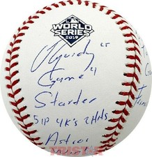 Jose Urquidy Signed 2019 World Series Baseball Inscribed Limited Edition TRISTAR