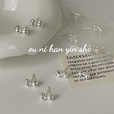 S925 Sterling Silver Mini Bow Women's Stud Earrings Cute Earrings Versatile