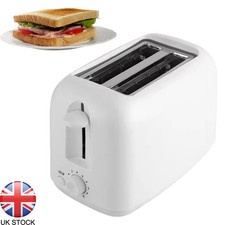 White 2 Slice Toaster Cool Touch 650W Electric Variable Browning Control Defrost
