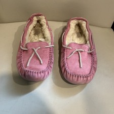 Ugg Dakota Slippers Womens Size 8 Pink Suede Fur Wool Lined