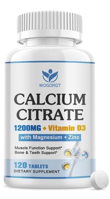 Calcium Citrate 1200mg Supplement with Vitamin D3 for 120 Count (Pack of 1) 