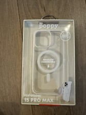 XO Poppy iPhone 15 Pro Max Phone Case Clear White Slim Lightweight NEW