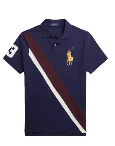 NWT POLO RALPH LAUREN MEN POLO SHIRT CLASSIC FIT BLACK & GOLD $125