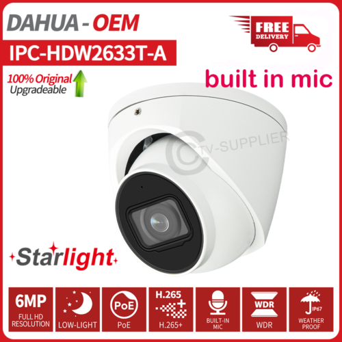 Dahua 6MP oem IPC-HDW2633T-A Starlight Kamera IP Kamera monitorująca Noktowizor - Zdjęcie 1 z 15