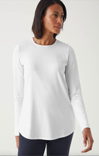 J. Jill  M  NEW Pure Jill Stretch-Cotton Shirttail Tee - White  NWT Last One 