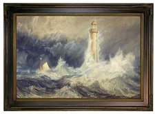 Turner Bell Rock Lighthouse 1819 Wood Framed Canvas Print Repro 12x18