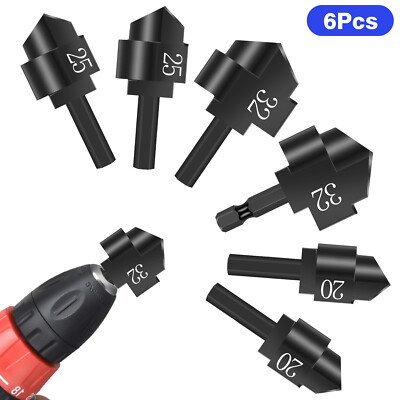 6Pack PPR Lifting Stepped Drill Bit Reamer Drill for Water Pipe 20mm/25mm/32mm