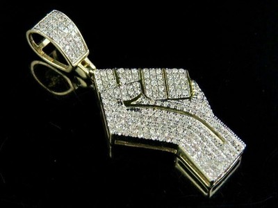 2.30Ct Round Simulated Diamond Lives Matter Charm Pendant 14k Yellow Gold Plated