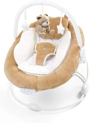 LADIDA Teddy Soft Padded Baby Bouncer Recliner Soothing Music Vibration Toys 78