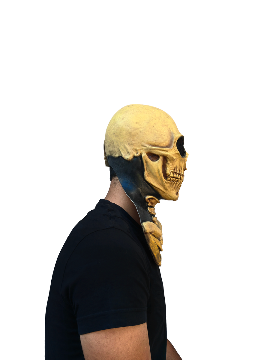 GHOULISH Halloween Schädel Maske Mit Langem Hals – Gruselig Detailreich, Für Erwachsene