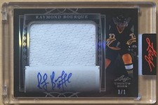 2023 Leaf Trinity Raymond Bourque Memorabilia Jersey Patch Relic Auto Black #1/1