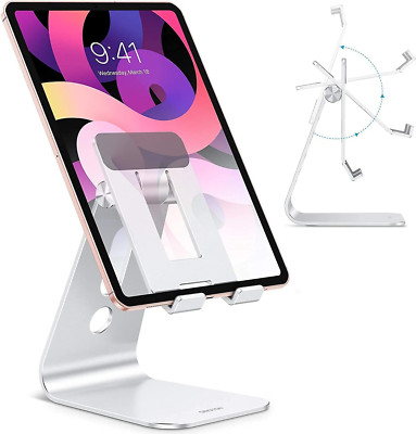 Adjustable Tablet Stand, Enhanced Stability for iPad Pro/Air/Mini, Silver