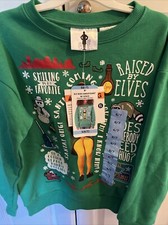 Elf Movie BUDDY Will Ferrell Holiday Crew Sweatshirt TALKING S 6/7 - NEW 