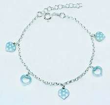 children's bracelet, enamel children's bracelet, children's heart bracelet, 925