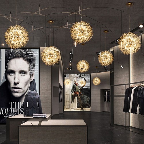 Nordic Dandelion Flower Gold Chrome Crystal Chandelier Pendant Light Lamp Bulbs - Picture 3 of 16