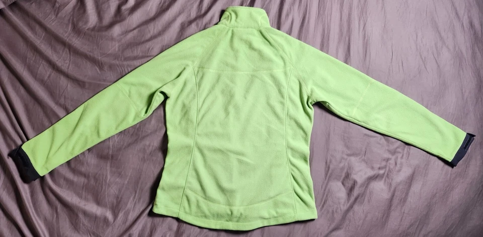 Sudadera polar verde neón REI para mujer talla mediana bolsillos con cremallera cremallera completa Foto 4 de 4