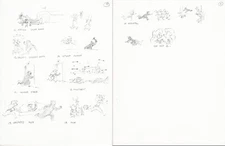 2LOT TALESPIN and Winnie the Pooh Disney Afternoon Animation Cartoon Drawing 467