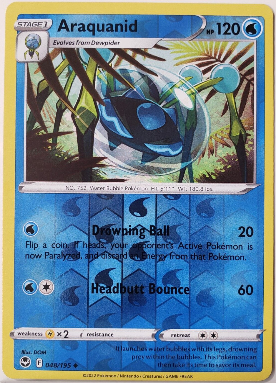 Araquanid 048/195  - REVERSE HOLO - Silver Tempest - Pokemon - NM/M