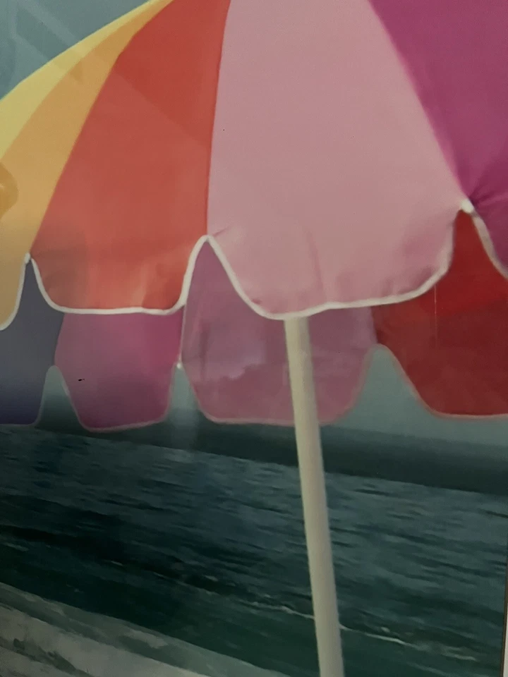 Pottery Barn Beach Umbrella Art print frame 42" x 28" - Image 2 of 4