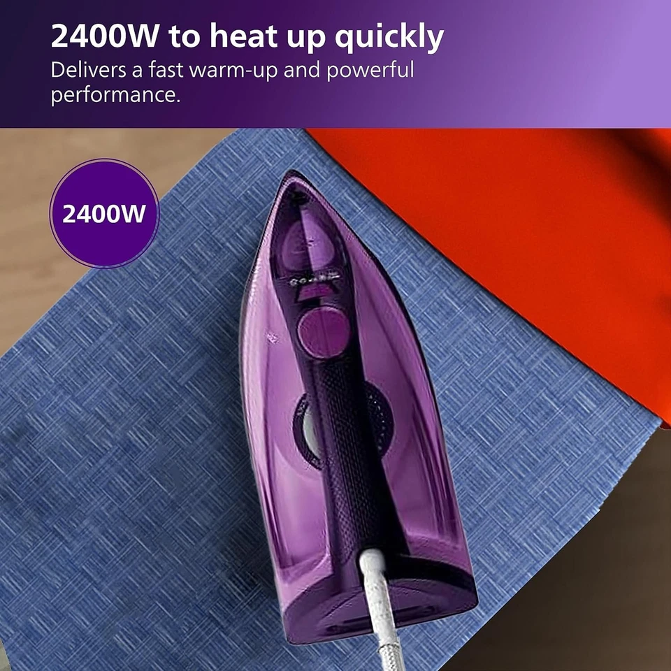 New Philips Easy Speed GC2147/30, 2400W Steam Iron ceramic sole-plate- Free Post - Image 3 of 4