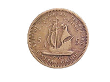 1964 British Caribbean Territories 5 Cents Elizabeth II KM#4-Nice Circ-c3831xux